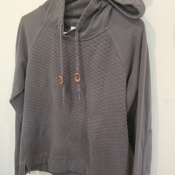 Womans Columbia Grey Quilted Pullover Hoodie Sz 14 - Picture 7 of 8